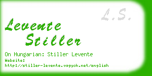 levente stiller business card